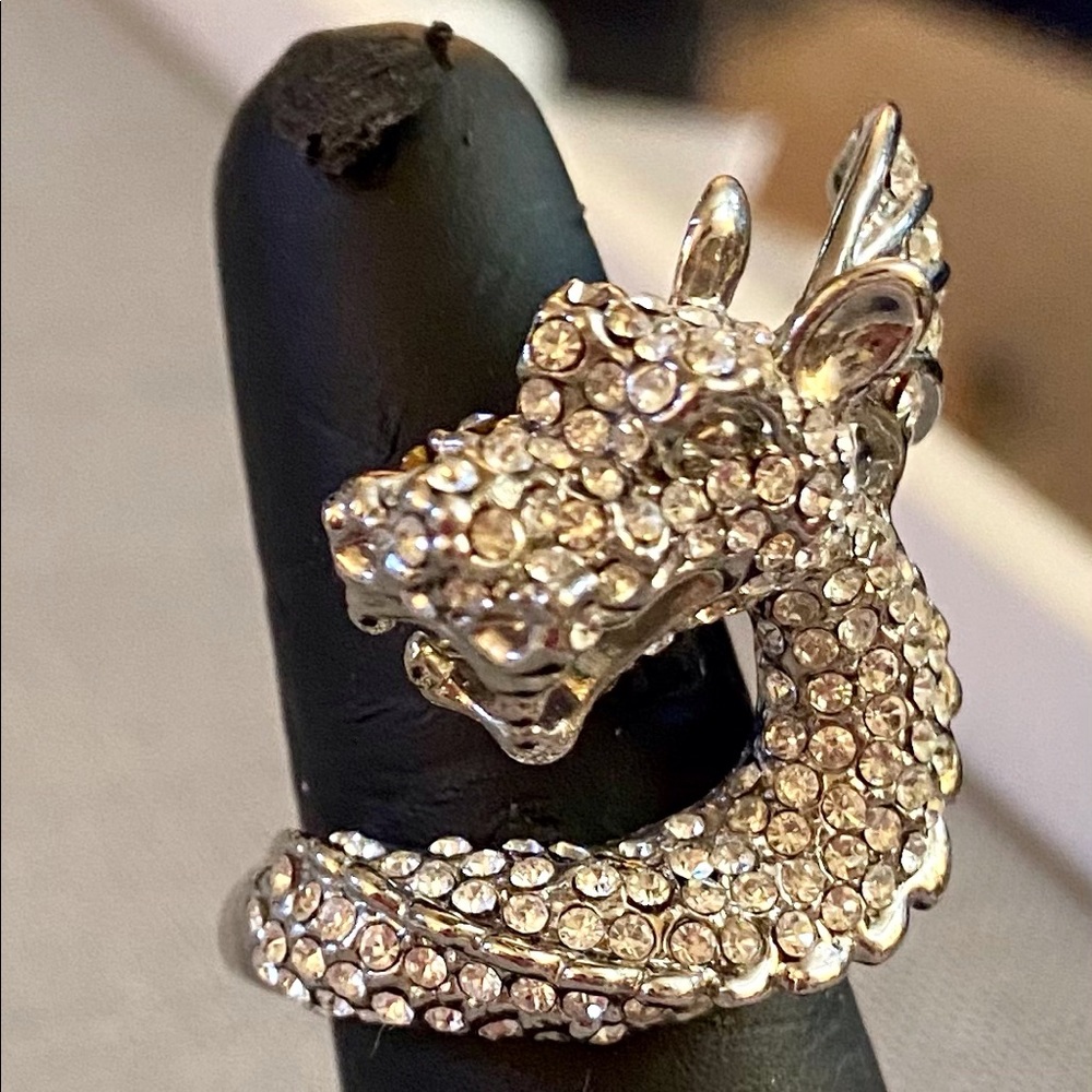 Sterling Silver Swarovski Dragon Ring